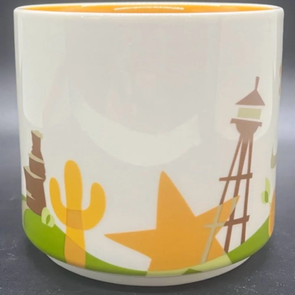 Starbucks Coffee Mug Texas You Are Here Collection‎ 14 oz White Cow Drinkware